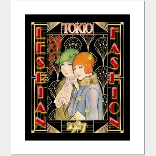 Lesbian fashion Tokio roaring twenties art deco - japanese Posters and Art